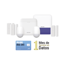 (AX PRO) KIT de Alarma AX PRO con GSM (3G/4G) / Incluye: 1 Hub / 2 Sensores PIR / 3 Contactos Magnéticos mini / 1 Control Remoto / 1 Sirena Inalambrica Exterior  / 1 WiFi / 1 MICROSIM30M2M con 1 mes de servicio/Compatible con Hik-Connect P2P