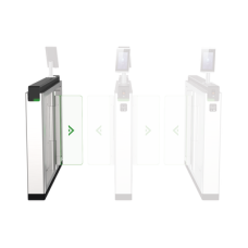 Torniquete de Apertura para Lado Izquierdo / Metal / Con 12 Pares de Detectores IR / Soporta Terminal de Reconocimiento Facial