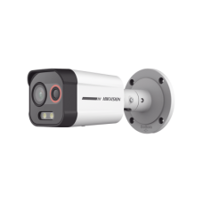 Cámara Bala IP Térmica y Óptica Biespectral / Detección Térmica de Incendios y Humos / Medición de Temperaturas / Alcance hasta 20.3 m / Térmica 96 x 72 / Óptica 4 MP ColorVu / IP67 / Audio y Alarma 