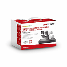 [Dual Light] Kit TurboHD 3K (5 Megapixel Real) / DVR 4 Canales / 4 Cámaras bala Dual Light / Audio bidireccional / Accesorios de Interconexión / Fuente de Poder