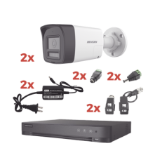 Kit Audio Bidireccional TurboHD 1080p / DVR 4 Canales / 2 Cámaras Bala (Exterior) con Bocina y Microfóno Integrado / 2 Fuentes de Poder / Accesorios