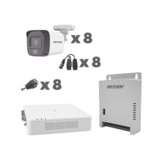 KIT TurboHD 1080p / DVR 8 Canales con audio por coaxitron / 8 Cámaras con Micrófono Integrado 101° Visión/ luz blanca + IR visión nocturna / Transceptores / Conectores / Fuente de Poder Profesional KIT TurboHD 1080p / DVR 8 Canales con audio por coaxitron / 8 Cámaras con Micrófono Integrado 101° Visión/ luz blanca + IR visión nocturna / Transceptores / Conectores / Fuente de Poder Profesional