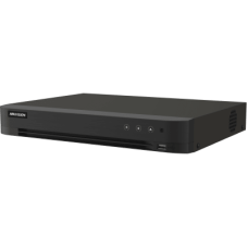 DVR 16 Canales TURBOHD + 16 Canales IP / 8 Megapixel (4K) / Audio Bidireccional / ACUSENSE / Audio Bidireccional / 1 Bahía de Disco Duro / Salida de Video en Full HD / H.265+