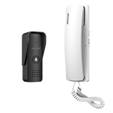 Kit de Audioportero Analógico a 2 Hilos / Apertura de 2 Puertas / Diferentes Tonos y Volúmenes de Timbre / Protección IP55