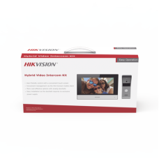 Kit de Videoportero Analógico de Metal / IP a 4 Hilos con Función de Llamada a App Hik-Connect / Monitor se Conecta a Internet por Cable o WiFi y por 4 Hilos al Frente de Calle  IP65 / Expandible a Mas Equipos