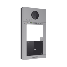 Videoportero IP 2 Megapixel / Llamada y Apertura Remota desde App Hik-Connect / PoE / Exterior IP65 + Antivandalico IK08 / 1 Departamento / Apertura con Tarjeta / Soporta 2 Puertas y hasta 6 Monitores