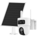 Kit Solar IP All in One Doble Lente / AOV / PT IP 4 Megapixel Lente 4 mm / Fijo 4 Megapixel Lente 2.8 mm / Panel Solar + Batería de Respaldo de Litio (9000 mAh) / Conexión 4G / Audio de Dos Vías / Dual Light / IP66 / Micro SD
