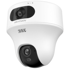 Turret PT IP de doble lente de 6 Megapixel / Lente 2.8 mm / Dual Light (20 mts IR + 15 mts Luz Blanca) / Wi-Fi / IP54 / dWDR / H.265 / Audio Bidireccional (Micrófono y Bocina) Turret PT IP de doble lente de 6 Megapixel / Lente 2.8 mm / Dual Light (20 mts IR + 15 mts Luz Blanca) / Wi-Fi / IP54 / dWDR / H.265 / Audio Bidireccional (Micrófono y Bocina)