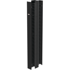 Administrador Vertical de Cables CableTek-EC, Doble Cara con Dedos Dobles, Acero 1.9 mm, Negro RAL 9005, 45U, Montaje Universal, Postes y Compuertas Incluidos