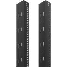 Ángulos de Rack 19, Acero Calibre 14/12, Orificios Cuadrados, Negro RAL 9005, Compatible 700x600mm, 11U, Incluye Par