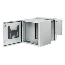 Gabinete Rack ProTek, 12U, Bisagra Doble, Puerta Sólida, AC Integrado, Tipo 4 12, Acero Gris RAL 7035, Montaje Pared, 600x612x710 mm