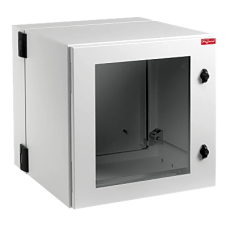 Gabinete Rack ProTek de 8 UR de 600x434x380 mm (23.6x17.1x15 in) / Acero Gris RAL 7035 / Doble Bisagra / Ventana / IP66 IP55 IK10