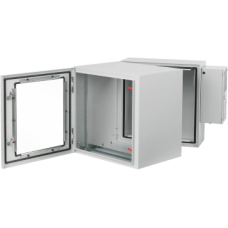 Gabinete Rack ProTek con Bisagra Doble Tipo 4 12U, Ventana de Vidrio, Aire Acondicionado, Montaje Pared, 600x612x710 mm Acero Gris Claro