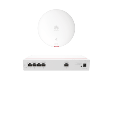 Kit DEMO de Router Multi-Servicio / 1 puerto 10/100/1000 Mbps(WAN) / 4 puertos 10/100/1000 Mbps(LAN) PoE / 50W + Punto de Acceso Wi-Fi 6 / 1.775 Gbps / MU-MIMO 2x2 (2.4GH y 5GHz) / Smart Antenna más cobertura / Instalación en techo y pared