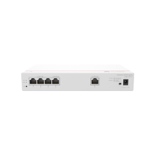 Router Multi-Servicio / 1 puerto 10/100/1000 Mbps(WAN) / 4 puertos 10/100/1000 Mbps(LAN) PoE+ (802.3af/at) / 50W / Rendimiento 1 Gbps / Controla hasta 32 APs / Hasta 150 Clientes / Administración Nube Gratis