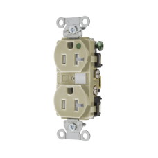 Contacto Duplex  de 20 A 250 V CA/ Nema 6-20R / Grado Hospitalario / Color Marfil.