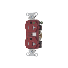 Contacto Duplex  de 20 A 125 V CA/ A prueba de Manipulaciones / Nema 5-20R / Grado Hospitalario / Color Rojo.