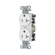 Contacto Dúplex 20 A, 125 V, 2 Polos, 3 Hilos, Cableado Posterior y Lateral, Color Blanco (Nema 5-20R). Contacto Dúplex 20 A, 125 V, 2 Polos, 3 Hilos, Cableado Posterior y Lateral, Color Blanco (Nema 5-20R).