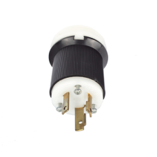 Clavija Industrial con Bloqueo de Media Vuelta / 30 A 250 V CA / 2 Polos 3 Hilos / Color Blanco y Negro / Nema L6-30P.