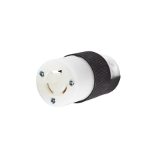Conector Industrial con Bloqueo de Media Vuelta / 15 A 250 V CA / 2 Polos 3 Hilos / Nema L6-15R / Color Blanco y Negro.