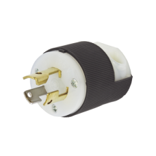 Clavija Industrial con Bloqueo de Media Vuelta / 15 A 125 V CA / 2 Polos 3 Hilos / Color Blanco y Negro / Nema L5-15P.
