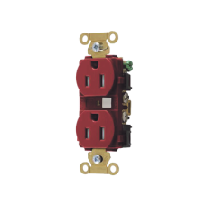 Contacto Duplex 15 A 125 V / A Prueba de Manipulaciones / Nema 5-15R / Color Rojo.