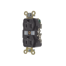 Contacto Dúplex 15 A 125 V / 2 Polos 3 Hilos/ Color Negro / Nema 5-15R / Grado Industrial.