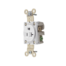 Contacto Sencillo / 20 A 125 V / 2 Polos 3 Hilos / Nema 5-20R / Color Blanco / Grado Industrial. Contacto Sencillo / 20 A 125 V / 2 Polos 3 Hilos / Nema 5-20R / Color Blanco / Grado Industrial.