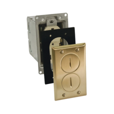 Kit de Caja de Piso con Receptaculo de 15A 125V/ Acabado Latón. Kit de Caja de Piso con Receptaculo de 15A 125V/ Acabado Latón.