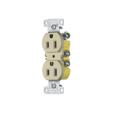 Contacto Duplex 15A 125V/ 2 Polos 3 Hilos / Cableado posterior y lateral / Nema 5-15R / Color Marfil. Contacto Duplex 15A 125V/ 2 Polos 3 Hilos / Cableado posterior y lateral / Nema 5-15R / Color Marfil.