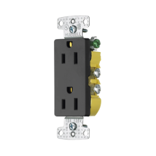Contacto Duplex Decorador 15A 125V / 2 Polos 3 Hilos/ Nema5-15R / Color Negro. Contacto Duplex Decorador 15A 125V / 2 Polos 3 Hilos/ Nema5-15R / Color Negro.
