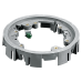 Adaptador para Cajas de Piso de Concreto / Serie PFB Redonda / Material PVC Termoplástico / Montaje con Tornillos / 4 Ganchos Incluidos / Clips Deslizantes / Acepta Tapas Plásticas y Metálicas / Color Gris