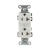 Contacto Dúplex 20 A, 125 V,  2 Polos, 3 Hilos, Cableado Posterior y  Lateral, Color Blanco (Nema 5-20R).