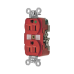 Contacto Dúplex 15 A, 125 V, 2 polos, 3 Hilos, Color Rojo (Nema 5-15R), Grado Hospital.
