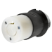 Conector Industrial con Bloqueo de Media Vuelta / 20 A 277 V CA / 2 Polos 3 Hilos / Color Blanco y Negro / Nema L7-20R. 