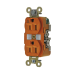 Contacto Dúplex Conexión a Tierra Aislada 15A 125V/ 2 Polos 3 Hilos/ Color Naranja/ Nema 5-15R/ Grado Industrial.