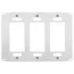 Tapa para Caja de 3 Espacios/ Contacto Duplex / Tornillos Ocultos / Color Blanco.