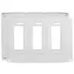 Tapa para Caja de 3 Espacios/ Contacto Duplex / Tornillos Ocultos / Color Blanco.