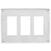 Tapa para Caja de 3 Espacios/ Contacto Duplex / Tornillos Ocultos / Color Blanco.
