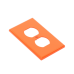 Tapa para Contacto Dúplex Color naranja.