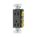 Contacto Duplex Decorador 15A 125V / 2 Polos 3 Hilos/ Nema5-15R / Color Negro.