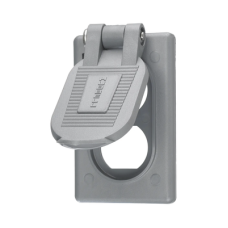 Tapa Resistente a Intemperie para Contacto Dúplex de  Policarbonato Color Gris.