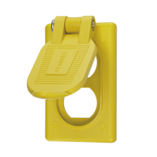 Tapa Resistente a Intemperie para Contacto Dúplex/ Color Amarillo/ Grado Marino.