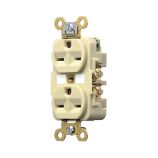 Contacto Dúplex 15 A 250 V / 2 Polos 3 Hilos / Nema 6-15R / Grado Industrial /Color Marfil.