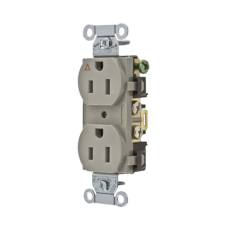 Contacto Dúplex Conexión a Tierra Aislada/ 15 A 125 V/ 2 Polos 3 Hilos/ Color Gris/ Nema 5-15R/ Grado Comercial.