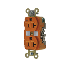 Contacto Dúplex Conexión a Tierra Aislada/ 20 A 125 V/ 2 polos 3 Hilos/ Color Naranja/ Nema 5- 20R/ Grado Industrial.