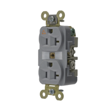 Contacto Dúplex Conexión a Tierra Aislada/ 20 A 125 V/ 2 polos 3 Hilos/ Color Gris/ Nema 5- 20R/ Grado Industrial.
