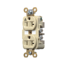 Contacto Dúplex Conexión a Tierra Aislada/ 20 A 125 V/ 2 polos 3 Hilos/ Color Marfil/ Nema 5- 20R/ Grado Industrial.