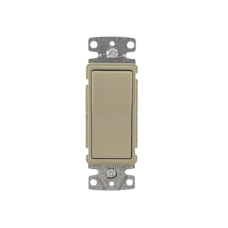 Interruptor Unipolar Residencial 15 A 120-277 V / Cableado Lateral y Trasero / Color Marfil.