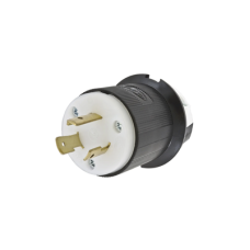 Clavija Industrial con Bloqueo de Media Vuelta / 20 A 250 V CA / 2 Polos 3 Hilos / Color Blanco y Negro / Nema L6-20P.